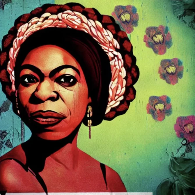 Nina Simone in the style of Frida Kahlo     6